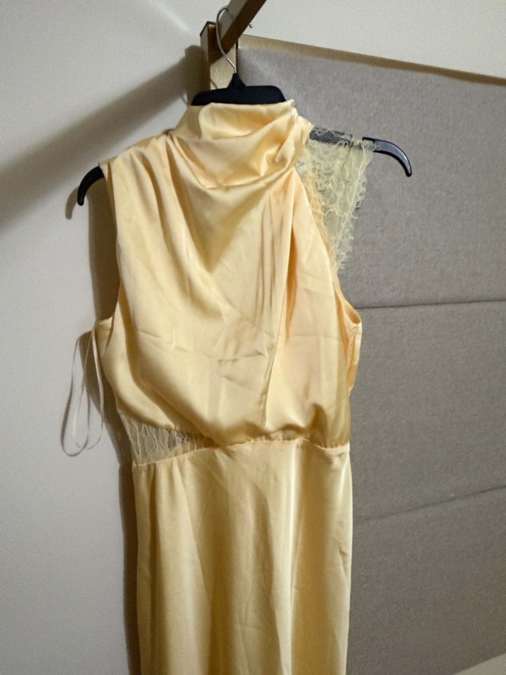 Petal & Pup Pale Yellow Satin Midi Dress - Picture 2 of 10